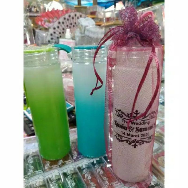 Jual Souvenir Botol Tumbler Kaca Gradasi Warna 420ml Custom Sablon Kemas Tile Shopee Indonesia 8316