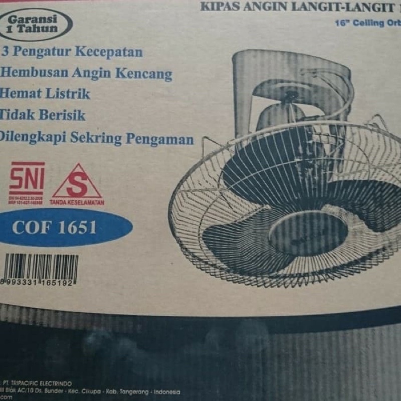 Jual Sekai Auto Fan 16 inch COF1651 - Orbit Fan / Kipas Plafon | Shopee ...