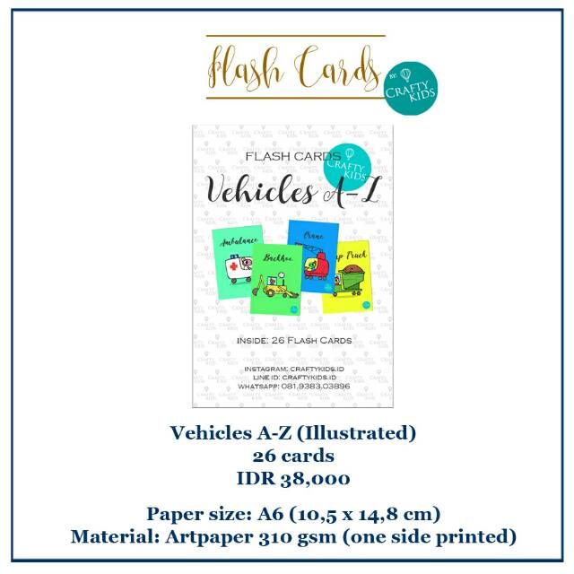 Jual Flash Cards / flashcards by Crafty Kids : Vehicles A-Z ...