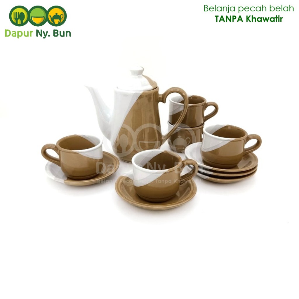 Jual Teko Set Nikura Two Tone 1 Teko And Tutup 5 Cangkir 5 Saucer Shopee Indonesia 6908