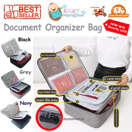 Jual TAS DOKUMEN Security Lock ANTI AIR Travel Bag Document Organizer ...
