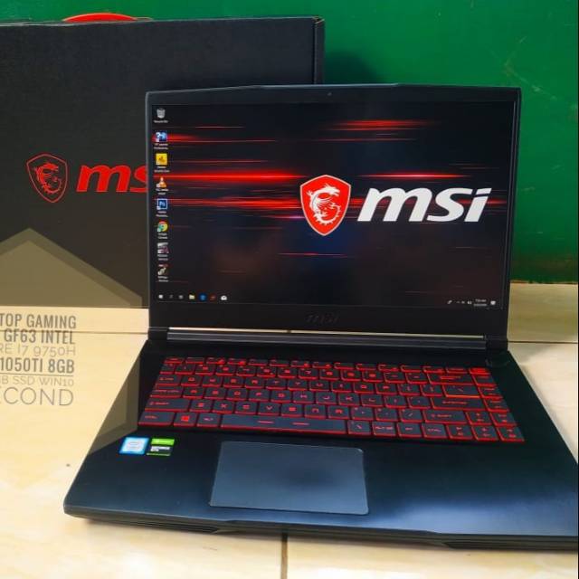 Jual Laptop Gaming MSI GF63 Intel Core I7 9750H GTX1050Ti 8GB 256GB SSD ...