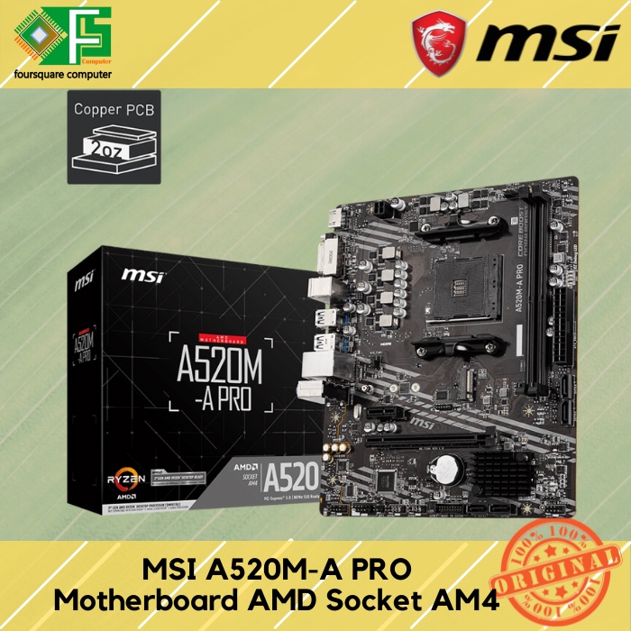 Jual Motherboard MSI A520MA PRO MB AMD Socket AM4 Shopee Indonesia