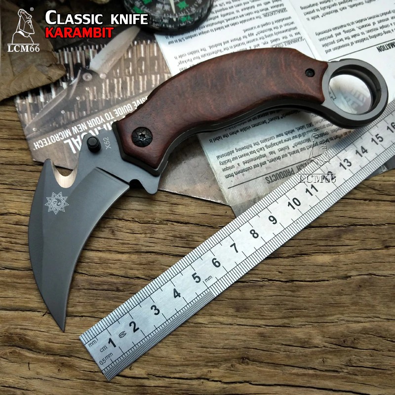 LCM66 Mirror light scorpion claw knife outdoor camping jungle survival battle karambit