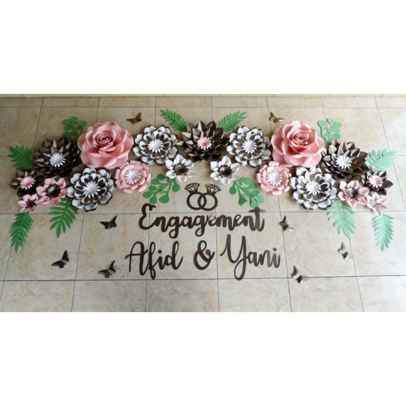 Jual READY paper flower dekorasi bunga kertas backdrop tunangan