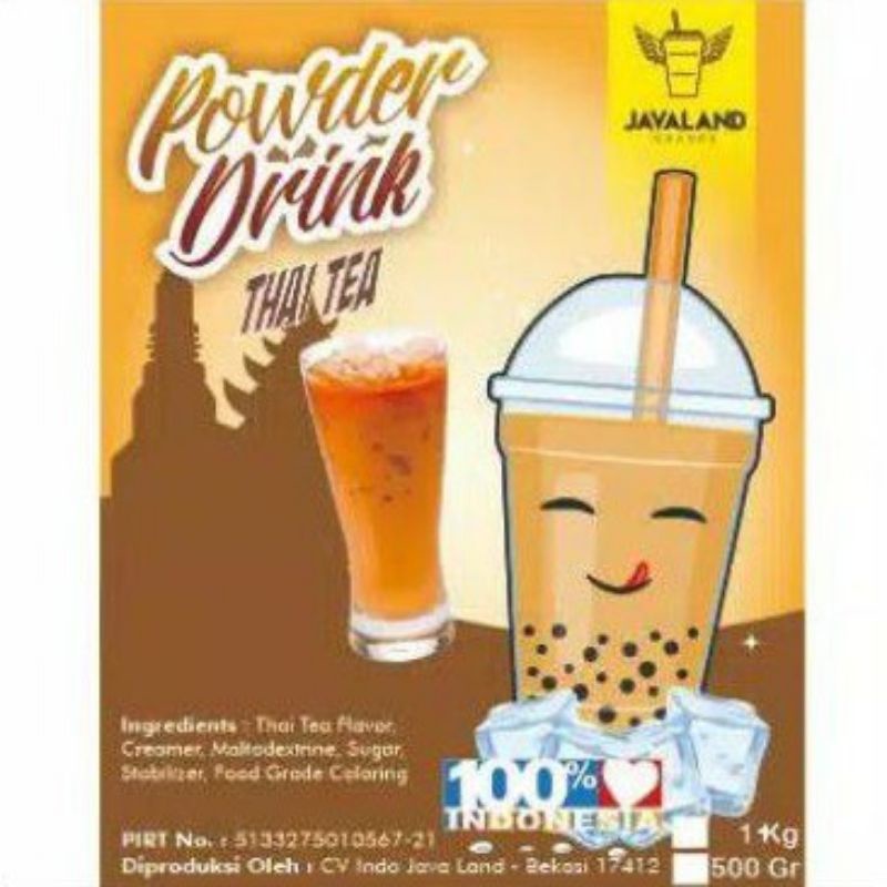 Jual Javaland Powder Bubuk Minuman Boba Rasa Thaitea Thai tea | Shopee ...