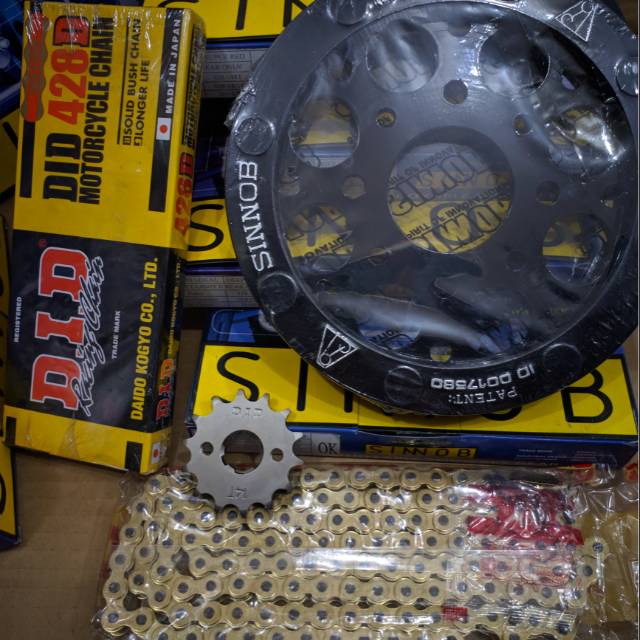 Jual gear set sinnob honda verza semi premium gear ukuran besar rantai