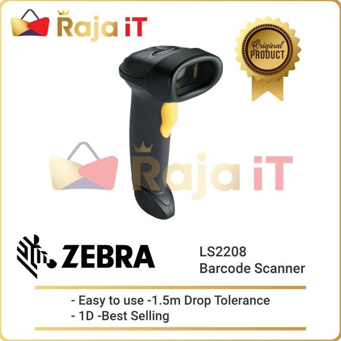 Jual ZEBRA Symbol Barcode Scanner LS2208 LS 2208 1D Auto Scan + Stand