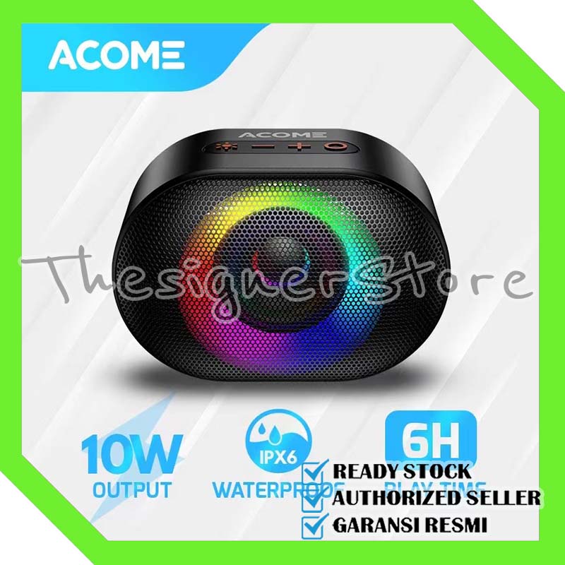 Jual Acome A Speaker Bluetooth W Ipx Waterproof Rgb Light Rhyme Rave Party Garansi