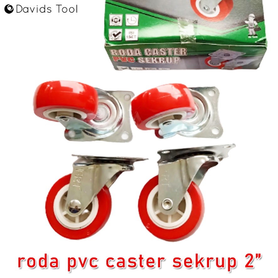 Jual Roda Troli Gerobak Etalase Mesin Cuci Lemari Kulkas Ban Meja Caster Pvc 2 Inch Hidup 3042