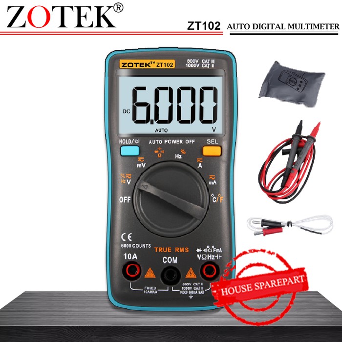 Jual AVOMETER DIGITAL ZOTEK ZT102 / MULTITESTER DIGITAL ZT102 ORIGINAL