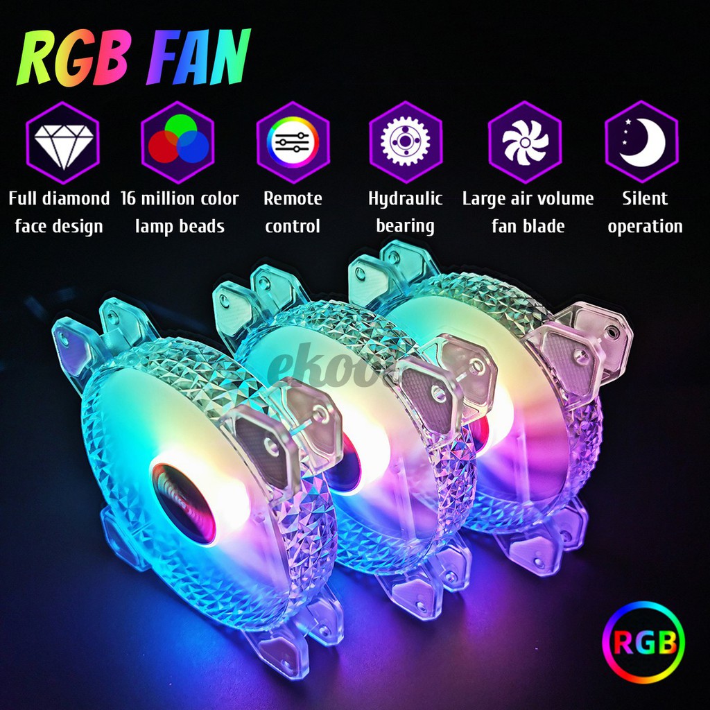 Jual Diamond Fan Casing 12cm With RGB Light | Shopee Indonesia