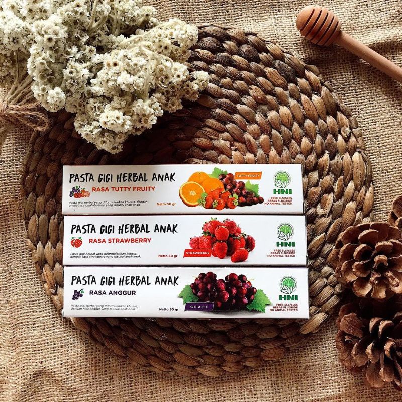 Jual PASTA GIGI HERBAL ANAK HNI-HPAI (rasa Strawberry) | Shopee Indonesia