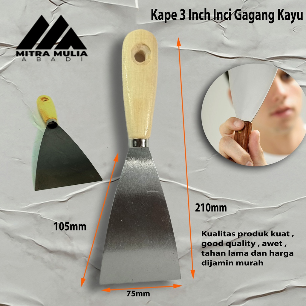 Jual Kape 3 Inch Inci Gagang Kayu SKRAP SCRAP 3