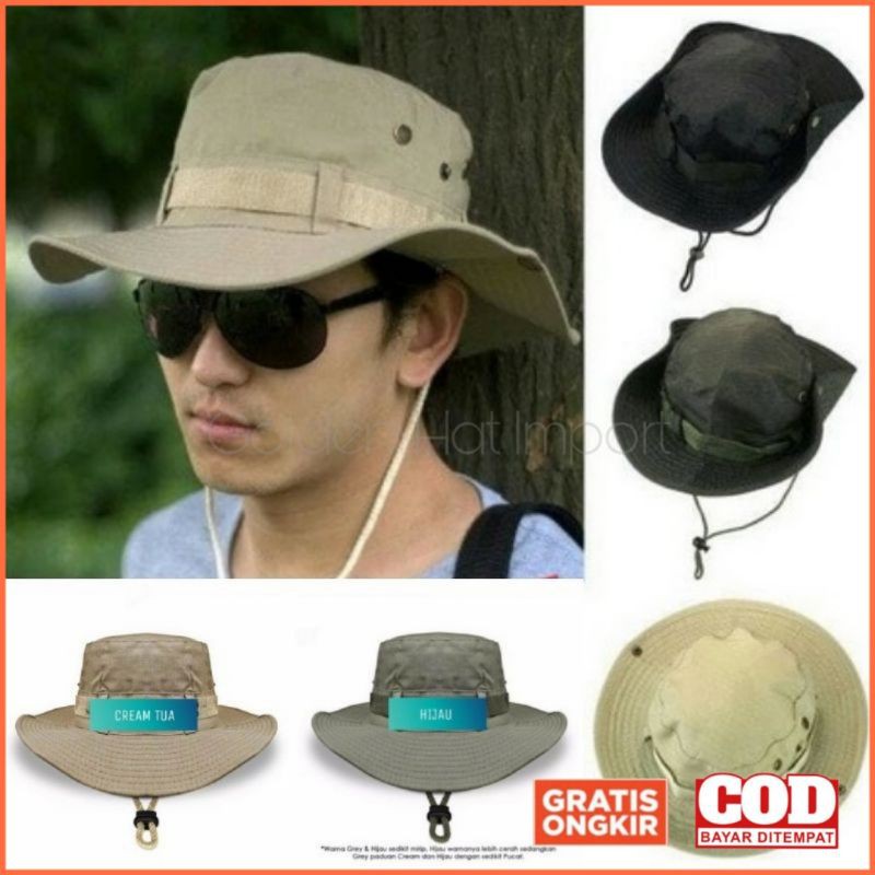 Jual TOPI RIMBA TACTICAL COWOK CEWEK UNISEX / BAHAN SEMI WOVEN | Shopee ...