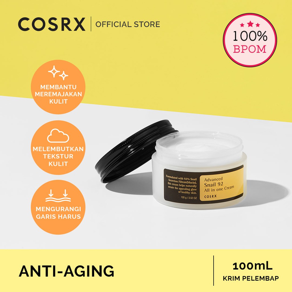 Jual COSRX Advanced Snail 92 All In One Cream Skin Care - 100 ML (Krim ...