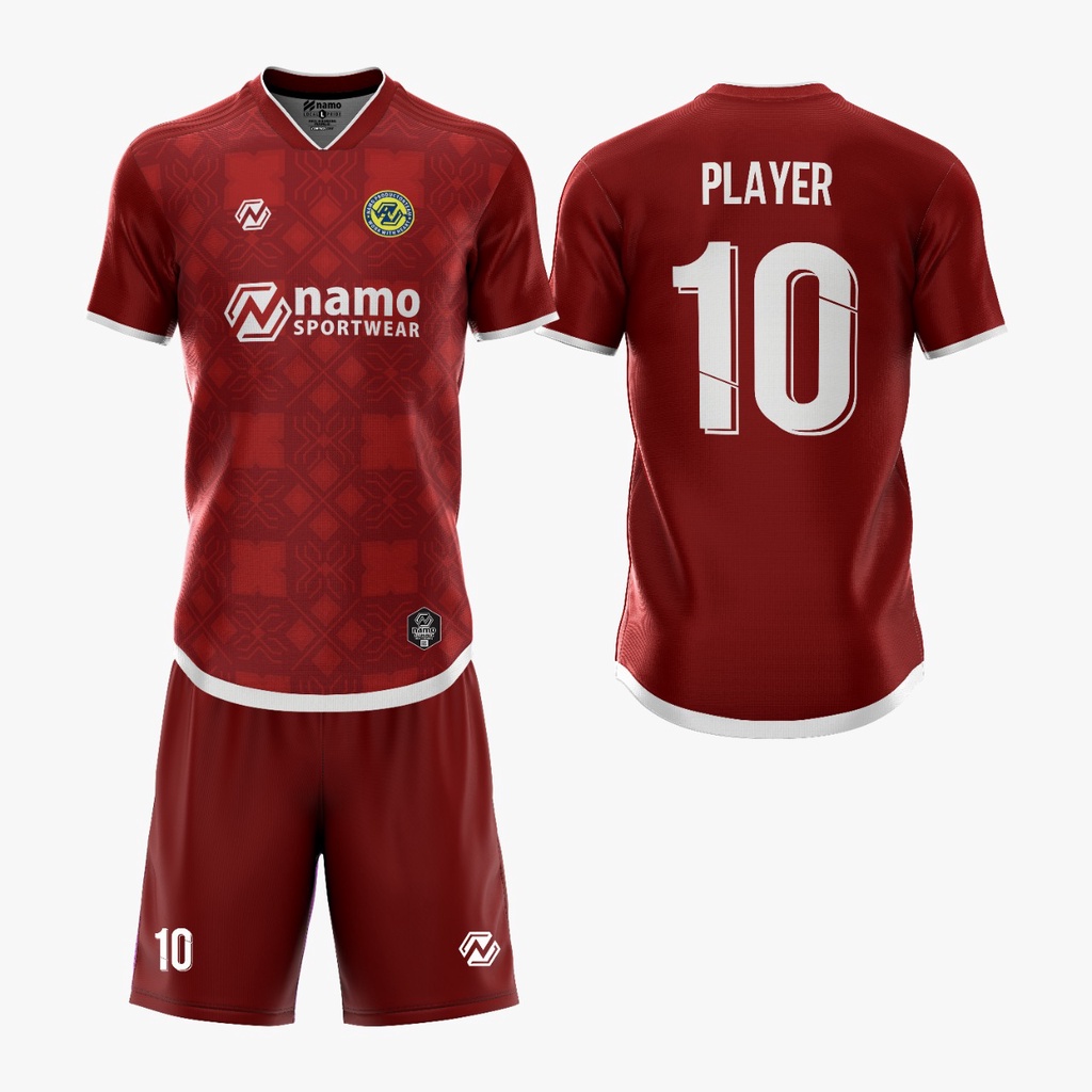 Jual JERSEY FUTSAL NAMO CUBE MERAH BISA CUSTOM SABLON FULL POLYFLEX ...