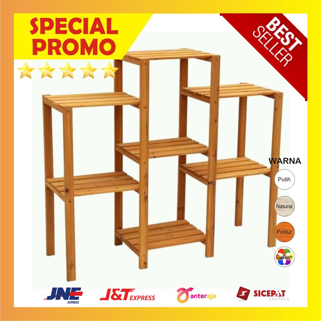 Jual RaK Kayu Simpel 3 Kolom 3 Tingkat | Shopee Indonesia