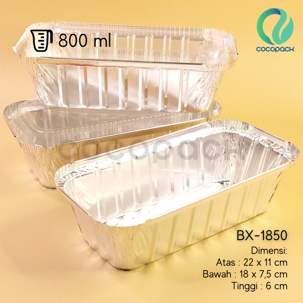 Jual BX-1850 Baking Food Foil Cup Tray + TUTUP MIKA 10 PCS | Shopee ...