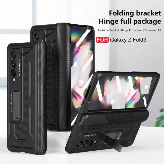 Jual Case Samsung Galaxy Z Fold 3 / Fold 2 Hinge Protection Stand Hitam, Z Fold 3