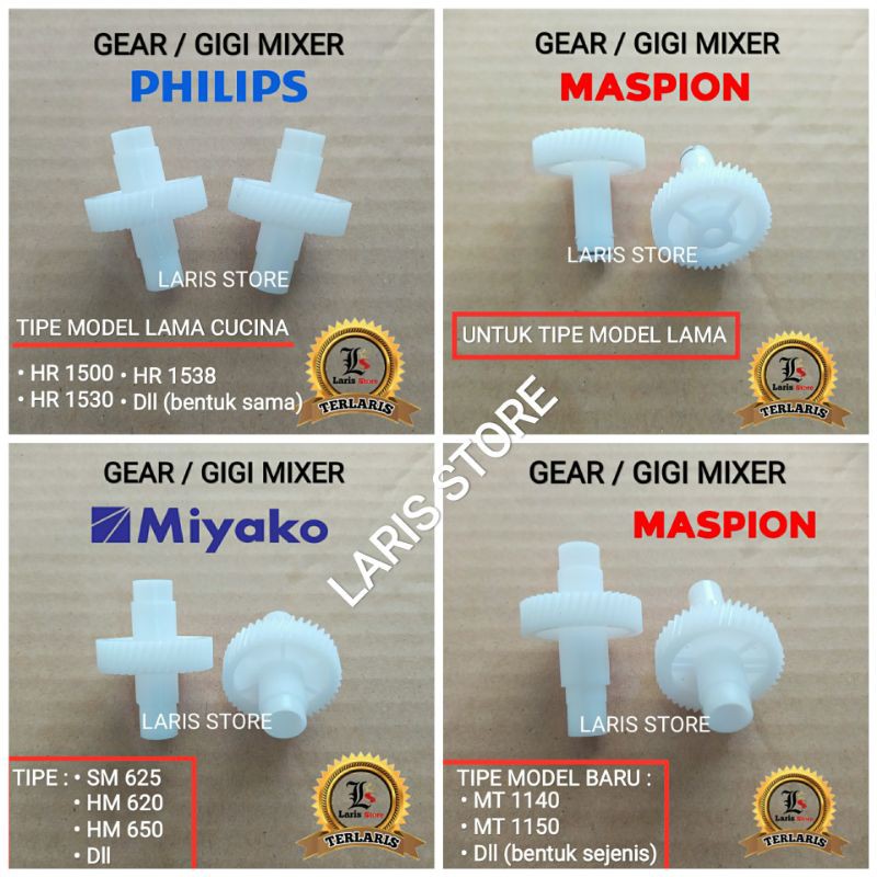 Jual Gear Gigi Mixer Original Miyako Philips Maspion Tipe Model Baru