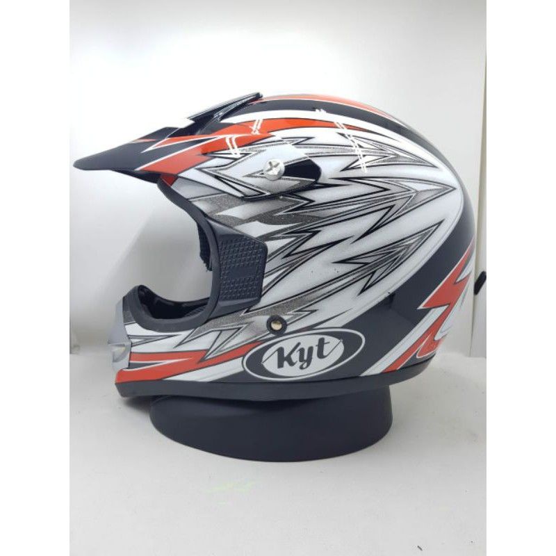 Jual HELM KYT CROSS PRO7 WHITE RED/BLACK Shopee Indonesia