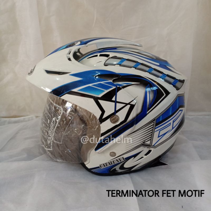 Jual HELM TERMINATOR FET FULL MOTIF GTZONE SNI | Shopee Indonesia
