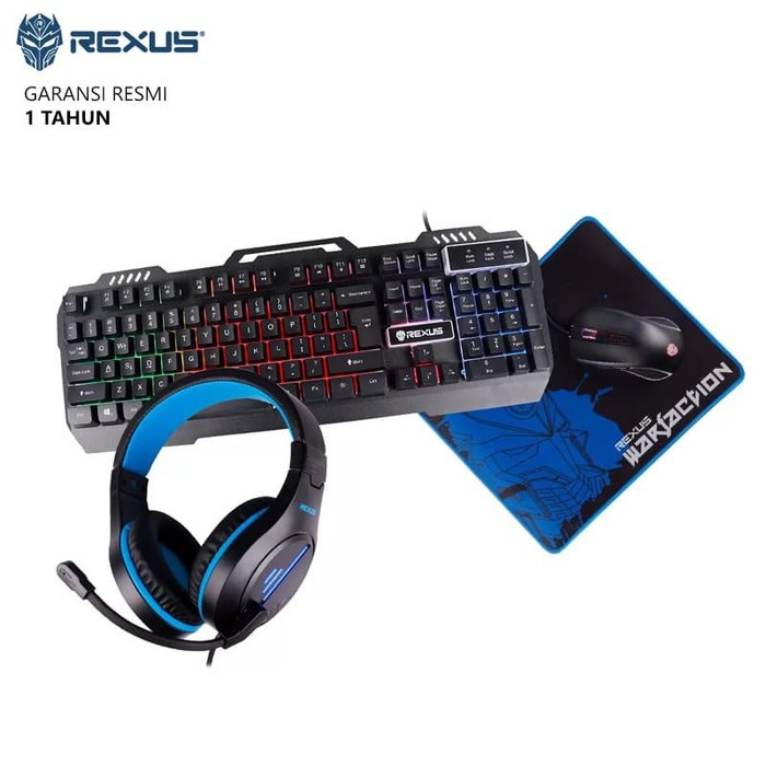 Jual Rexus Warfaction VR3 Max Combo Gaming Keyboard Mouse Headset ...