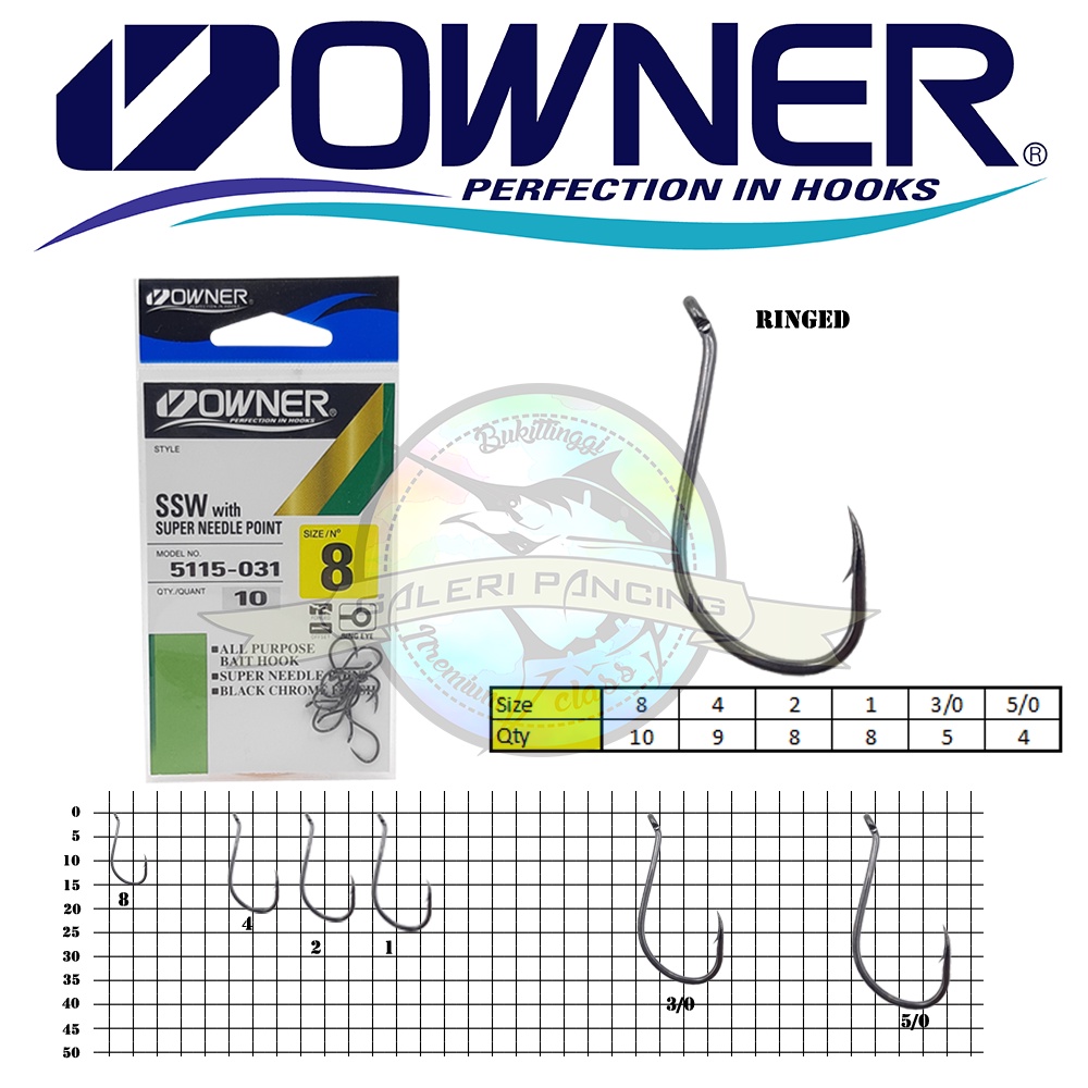 Owner 5115-151 SSW: L'Amo Super Needle Point 5/0 Made In Japan Per Walleye E Predatori