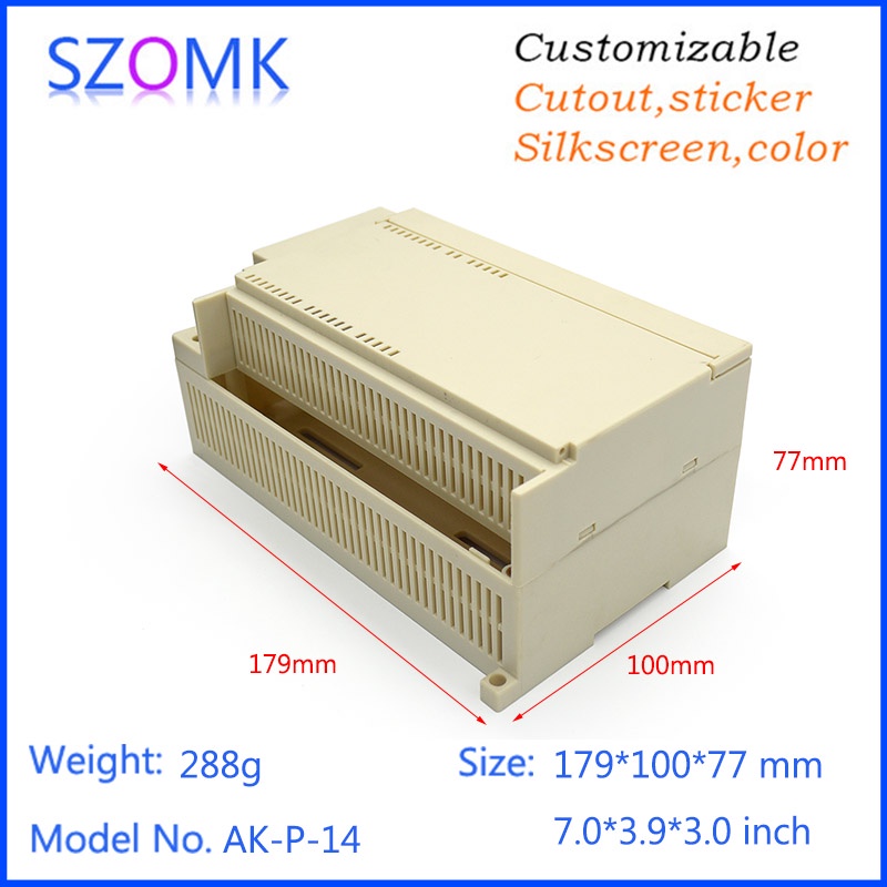 Jual AK-P-14 179X100X77mm Kotak PLC Box Din Rail Enclosure Case 2 Side ...
