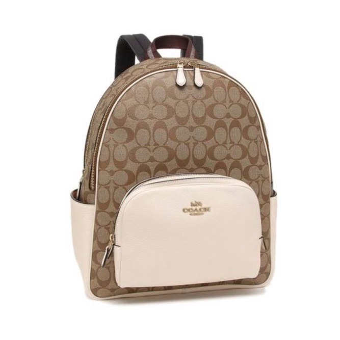 Jual Coach Backpack Signature Large Beige White Ladies (5671 White ...