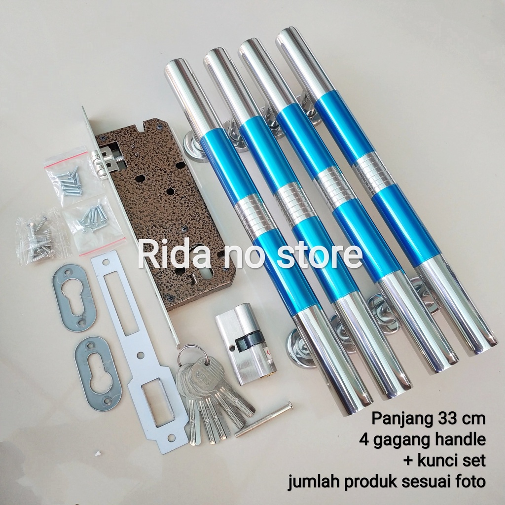 Jual Fullset Handle Pegangan Pintu Rumah Tarikan Gagang Pintu Rumah Stainless Kunci Pintu