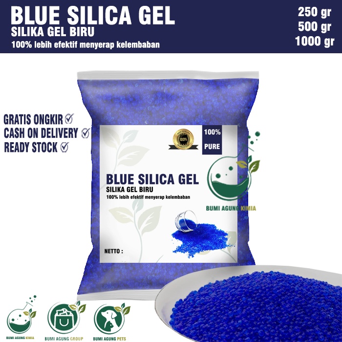 Jual Silika Gel Biru / Silica Gel Blue Curah / Refill isi 250 gr, 500