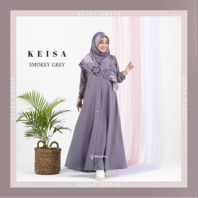 Jual Keisa Dress Smoke Grey XS (Booked mba Kokom) | Shopee Indonesia