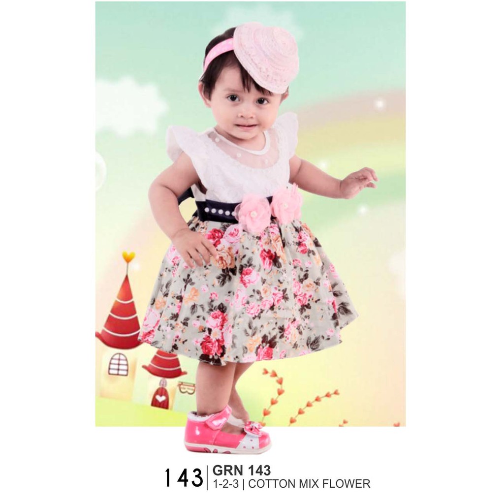 Jual GIARDINO DRESS ANAK KODE GRN 143 / MADE IN BANDUNG UKURAN 1. 2. 3