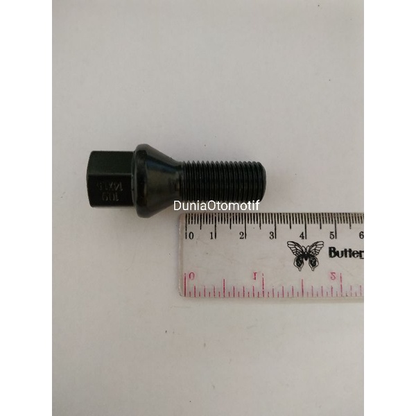 Jual Baut Roda Mercy Atau VW 14mm x 1.5 Hitam Panjang Ulir 2.8 Cm ...