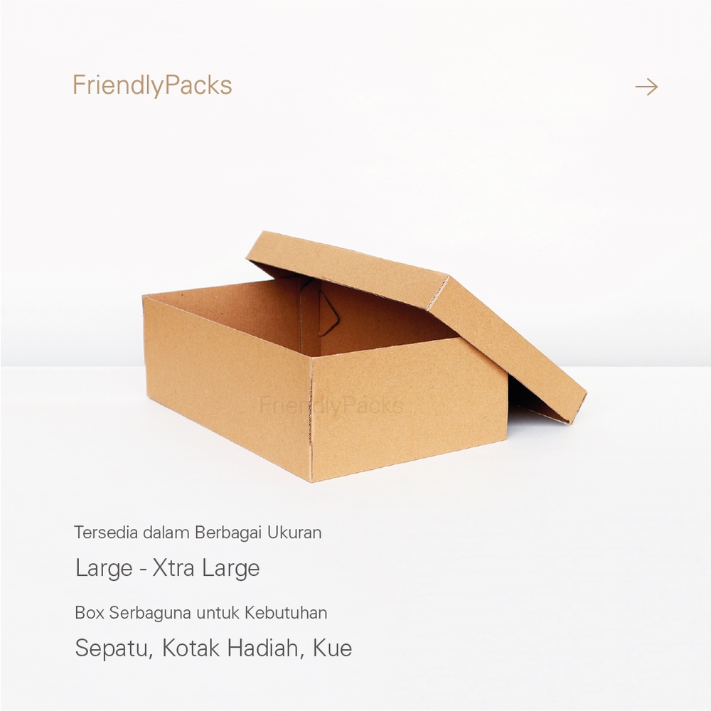 Jual Large Top Bottom Shoes Box Packaging Corrugated / Kotak Sepatu ...