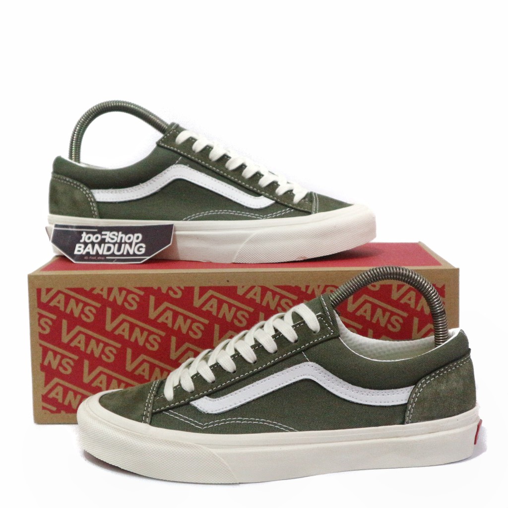 Jual Sepatu Vans Old Skool Style 36 Grape Leaf de Blanc Olive