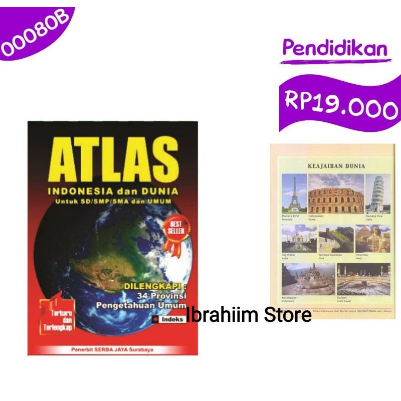 Jual ATLAS LENGKAP DUNIA / BUKU ATLAS LENGKAP INDONESIA DAN DUNIA EDISI ...