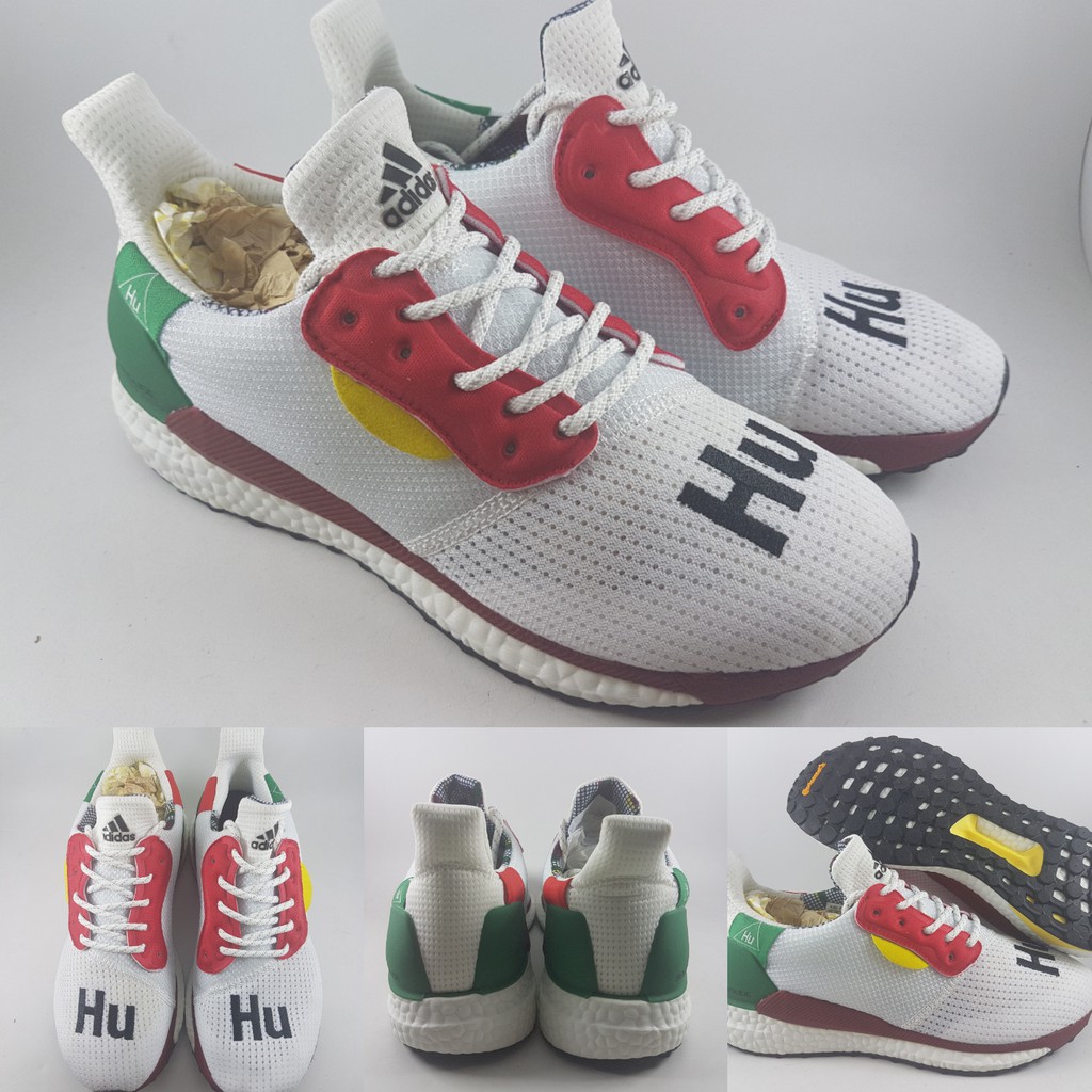 Sepatu Pharrell Williams X Adidas Solar Hu Glide ST White BB8044 Putih