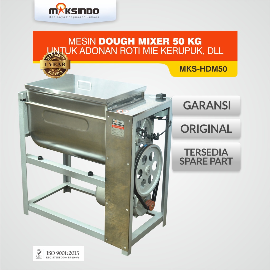 Jual Mesin Dough Mixer 50 Kg untuk Adonan Roti Mie Kerupuk, dll MKS