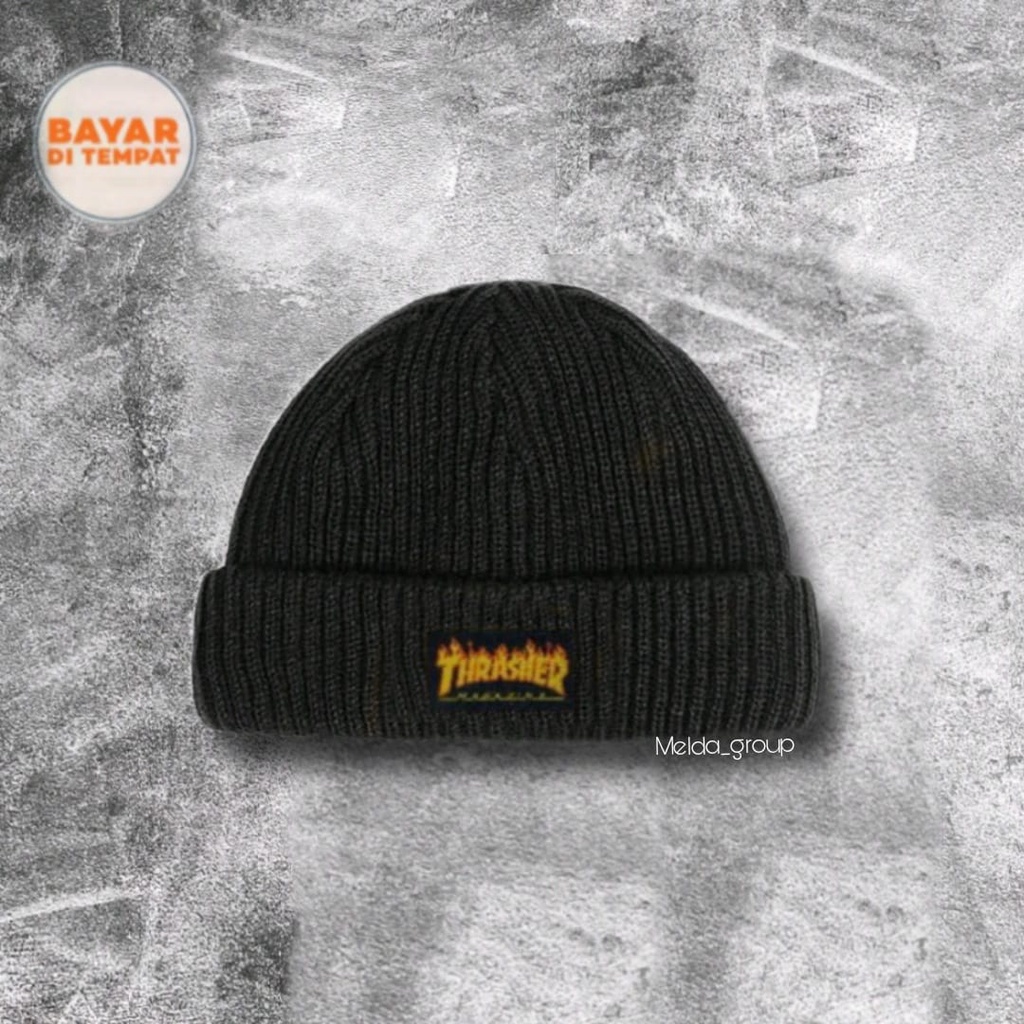 帽子 Supreme THRASHE Cross Cuffless Beanie Supreme Thrasher Beanie (FW24) - $44