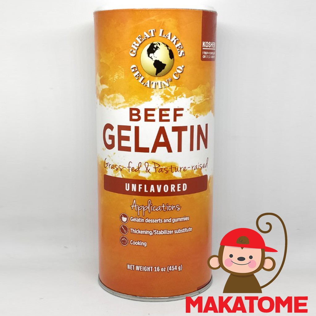 Jual Great Lakes Unflavored Beef Gelatin 16oz Can 454g 454 gr g Collagen grass fed pasteur sapi