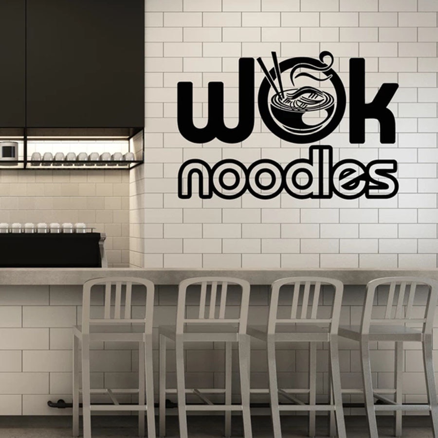Jual Stiker Dinding Dapur Wok Noodle Wall Decal Japanese Food Oriental ...