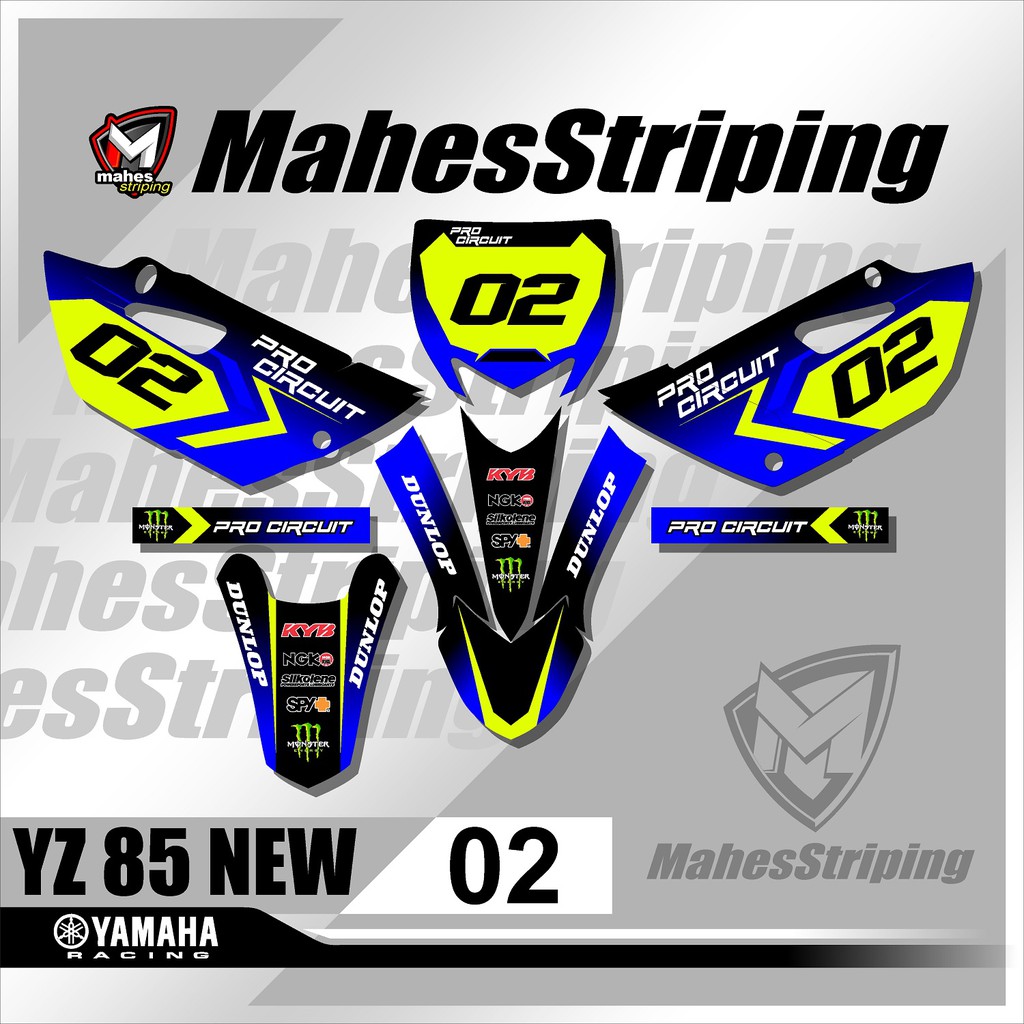 Jual Sticker Striping Stiker Decal Variasi YZ 85 Motif Racing MS.02 ...