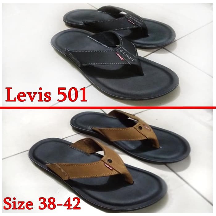 Sandal Pria Levis 501 Jepit Sendal kulit asli