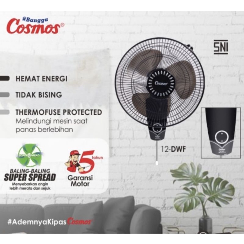 Jual Cosmos 12 Dwf Kipas Angin Dinding Wall Fan 12 Inch Dwf Hitam Shopee Indonesia 7437