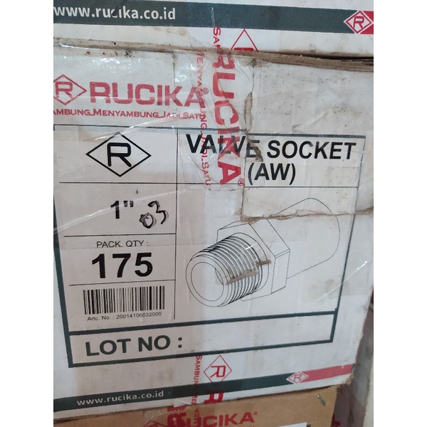 Jual SAMBUNGAN FITTING PIPA RUCIKA SDL VALVE SOCKET AW 1 2 INCH 3 4