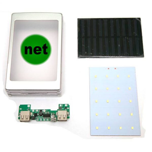 Jual Kit Module Rakitan DIY Power Bank Tenaga Panel Surya + Case 20 LED ...