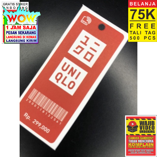 Jual UNIQLO TAG HANGTAG READY PESAN SEKARANG DI KEMAS LANGSUNG DI KIRIM ...